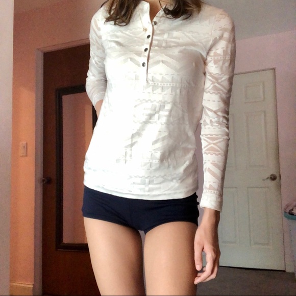 Lauren Jeans Ralph Lauren White Long Sleeve Top XS - Picture 1 of 6